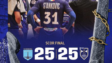 Handbaliștii noștri au remizat, 25-25, la Focșani, în Liga Zimbrilor
