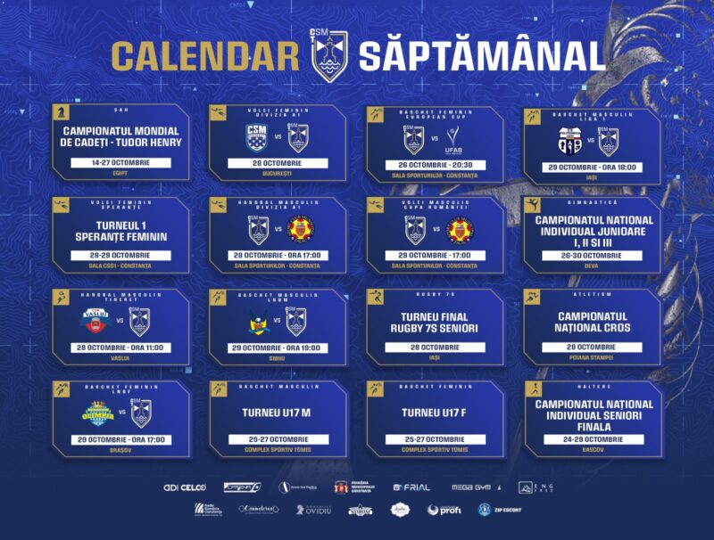 Calendar CSM Constanța / Oct 2023 / Săptămâna 4