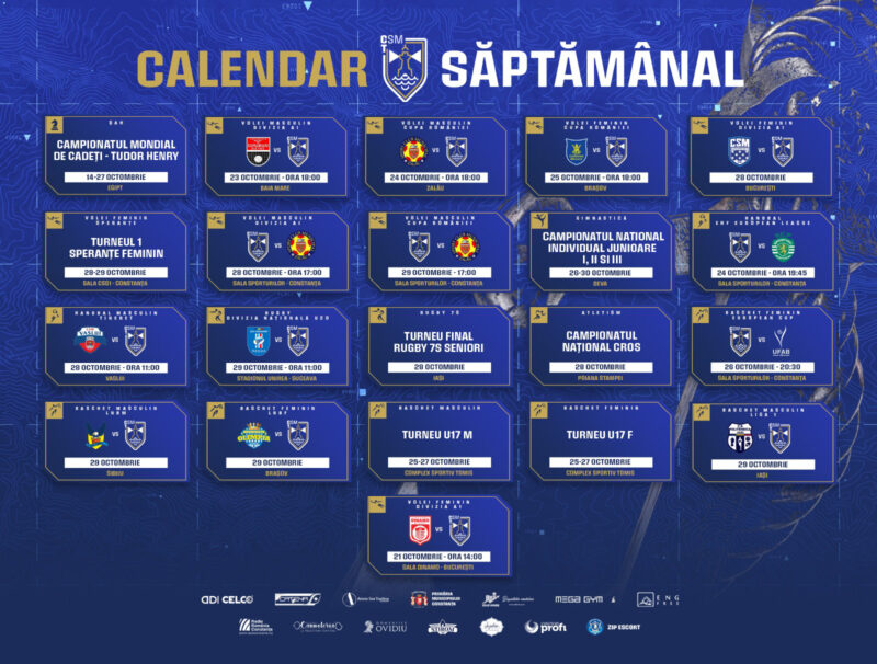 Calendar CSM Constanța / Octombrie 2023 / Săptămâna 3