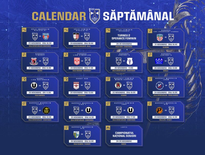 Calendar CSM Constanța / Noiembrie 2023 / Săptămâna 4