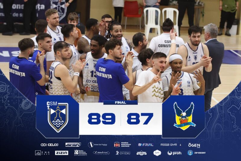 Baschetbaliștii încheie anul cu o victorie! CSM Constanța – CSU Sibiu 89-87, la Sala Sporturilor