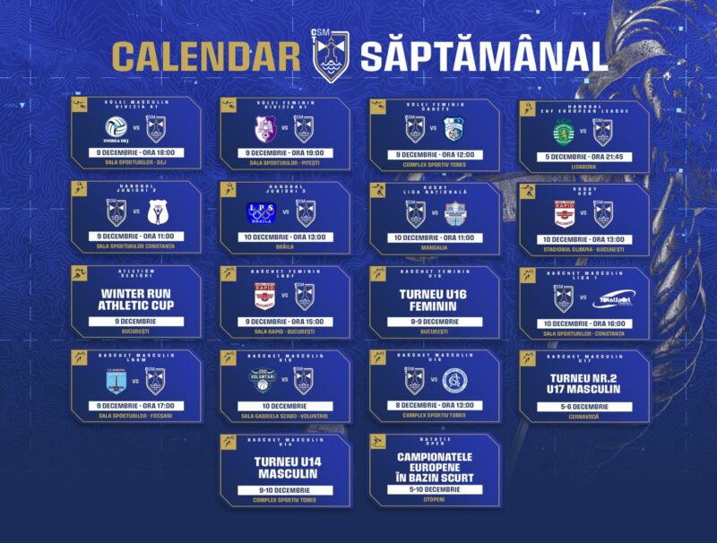 Calendar CSM Constanța / Decembrie 2023 / Săptămâna 2