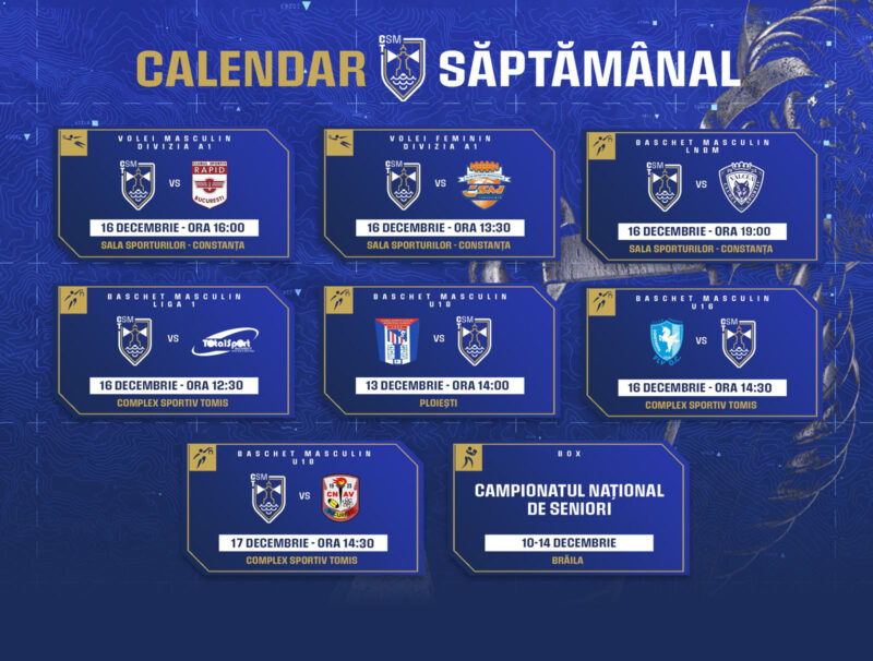 Calendar CSM Constanța / Decembrie 2023 / Săptămâna 3