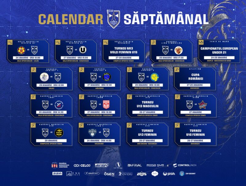 Calendar CSM Constanța / Ianuarie 2024 / Săptămâna 4