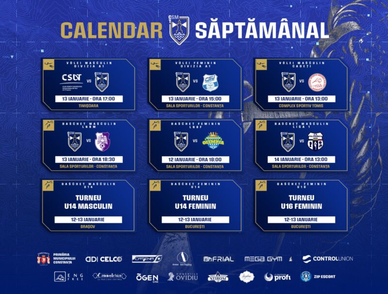 Calendar CSM C-ța / Ianuarie 2024 / Săptămâna 2