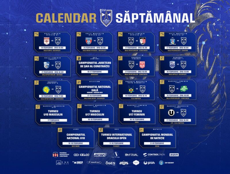 Calendar CSM Constanța / Februarie 2024 / Săptămâna 3