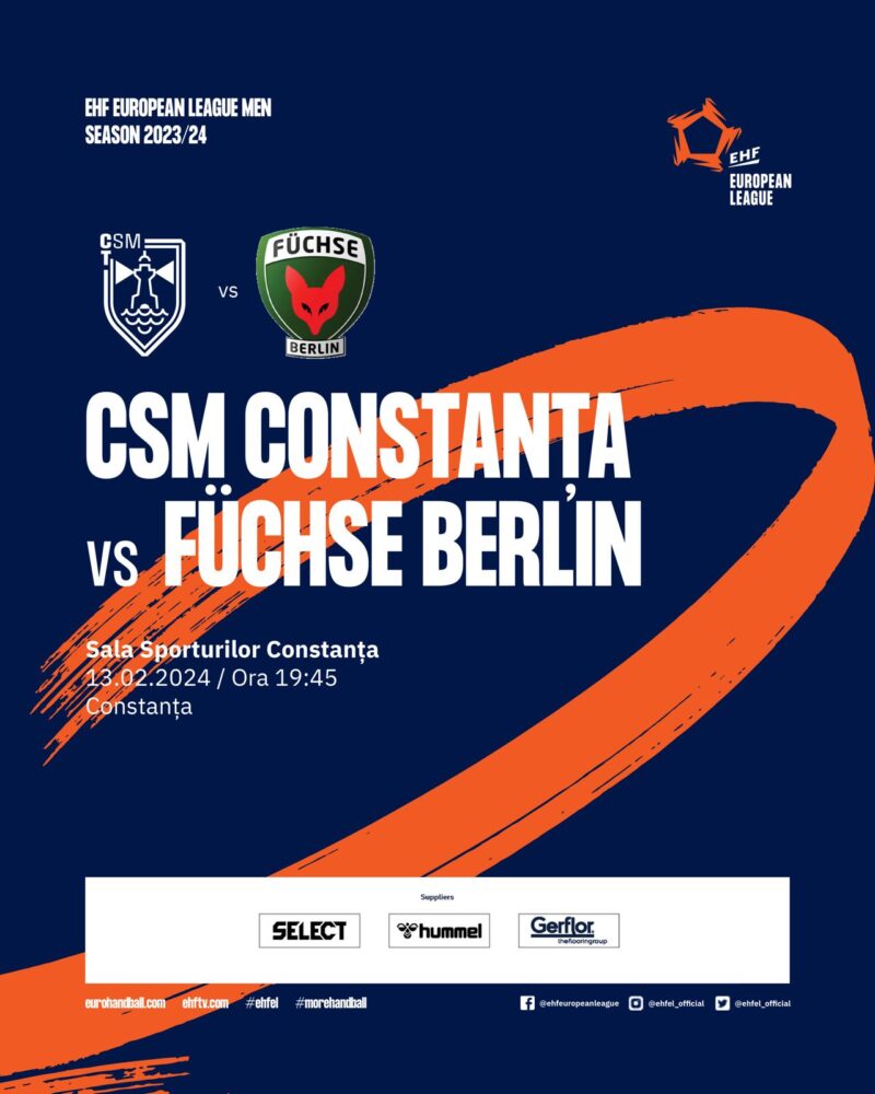 CSM Constanța – Füchse Berlin! La Constanța vine deținătoarea trofeului competiției EHF European League!