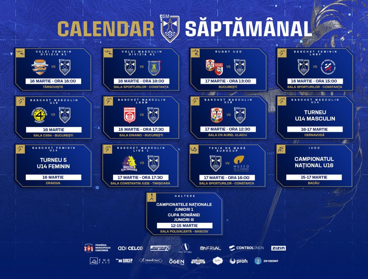 Calendar CSM Constanța / Martie 2024 / Săptămâna 3