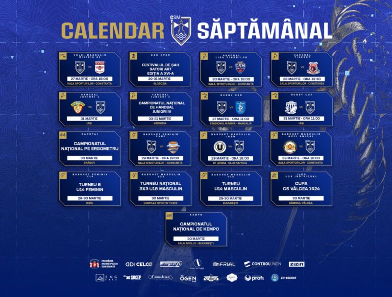 Calendar CSM Constanța / Martie 2024 / Săptămâna 4b