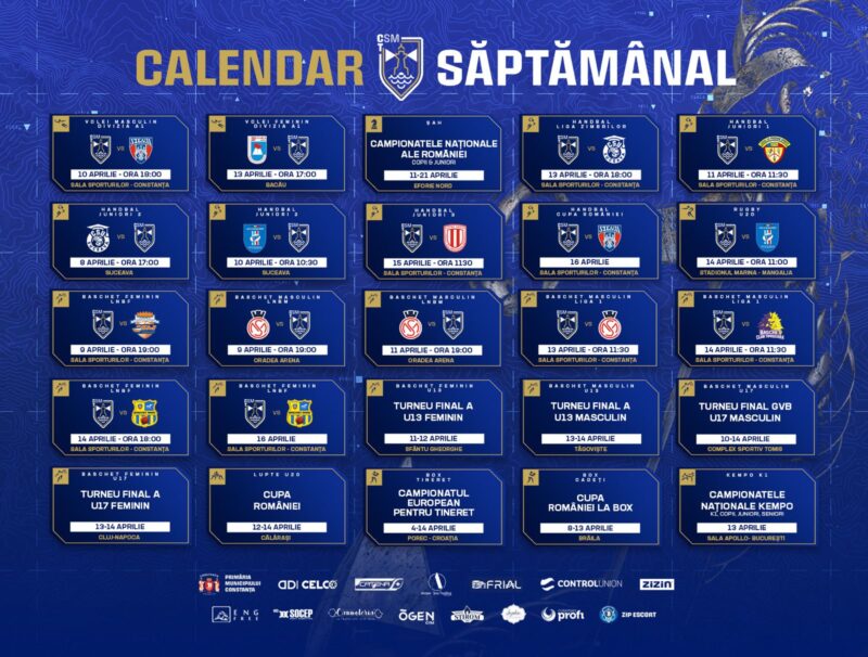 Calendar CSM Constanța / Aprilie 2024 / Săptămâna 2