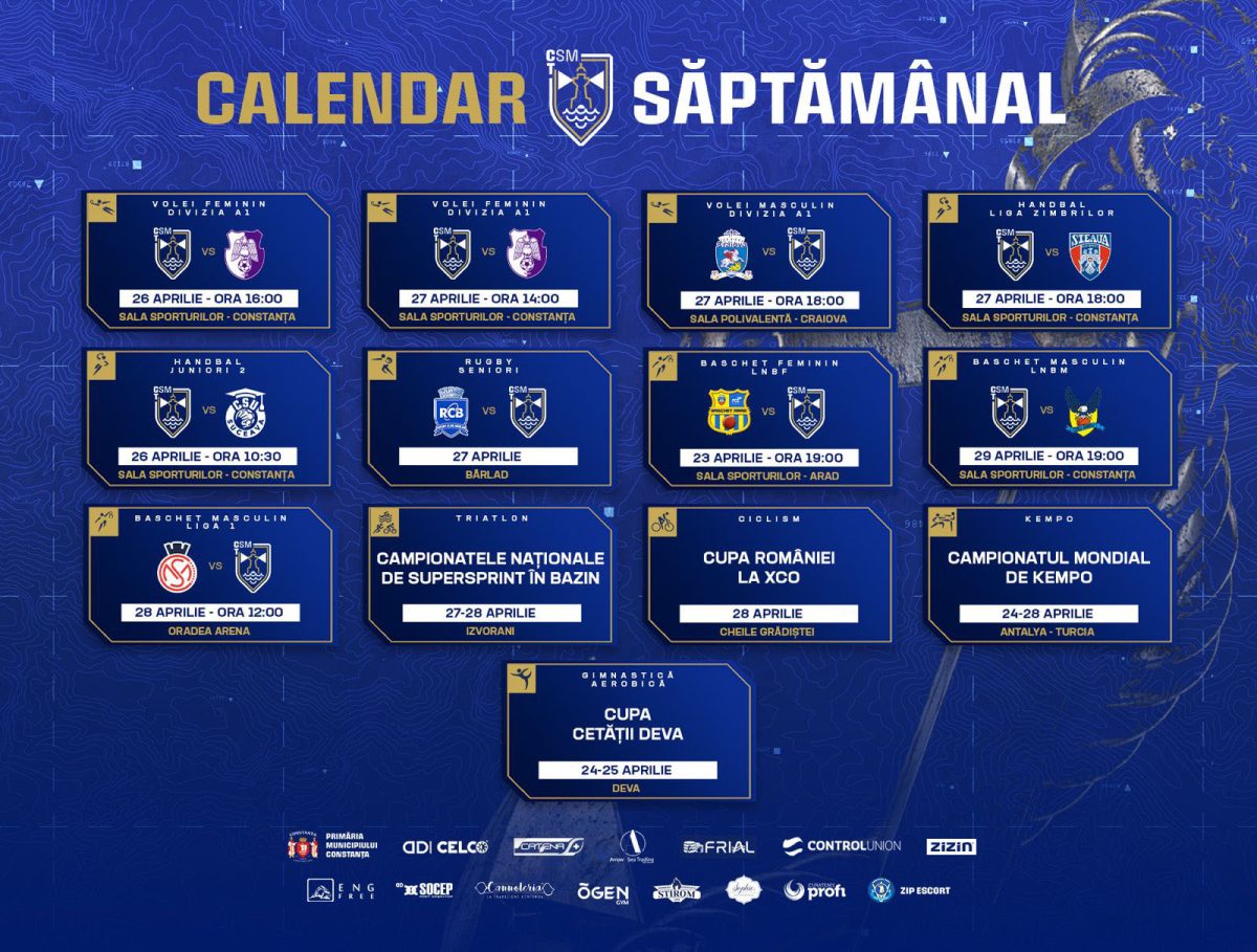 Calendar CSM Constanța / Apr 2024 / Săptămâna 4