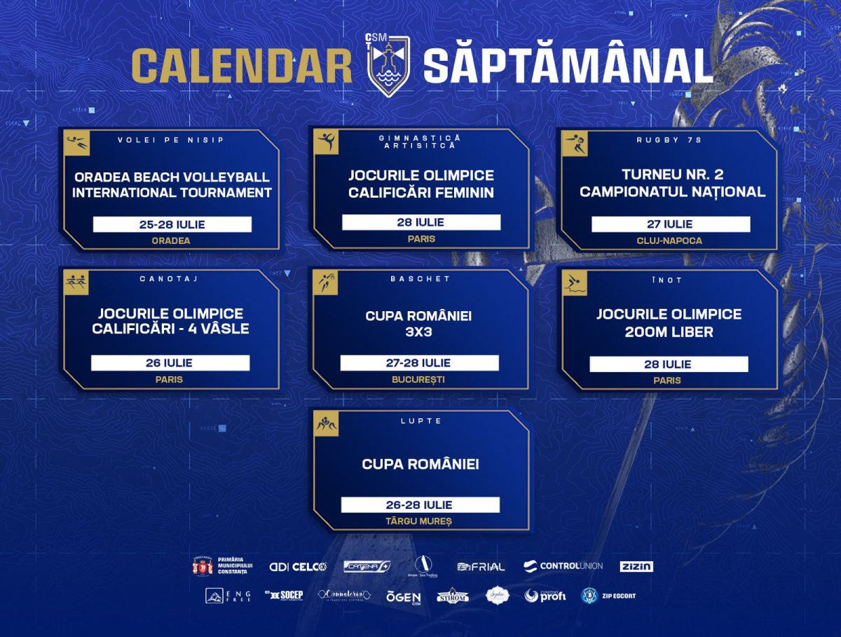 Calendar CSM Constanța / Iulie 2024 / Săptămâna 4