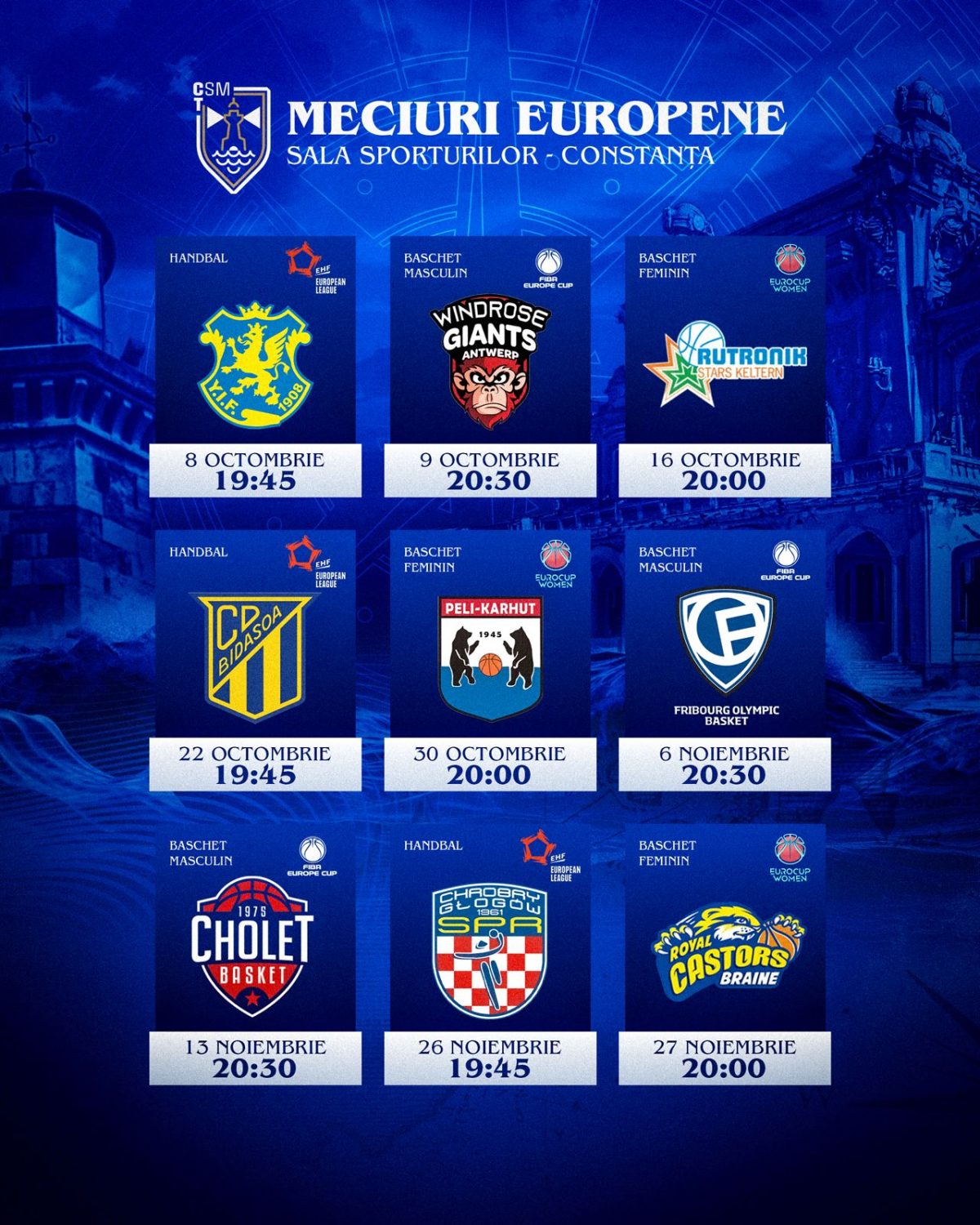 CSM Constanța va oferi un regal european în acest sezon de handbal și baschet