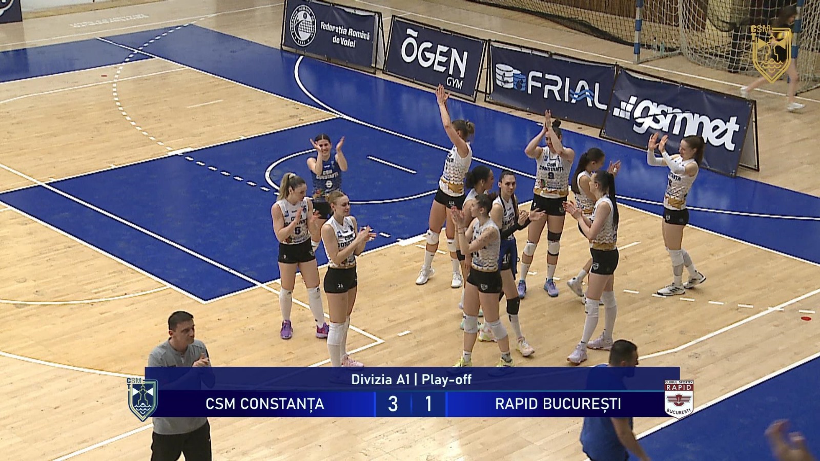 CSM Constanța câștigă primul meci cu Rapid București, din play-off-ul Diviziei A1 de volei feminin