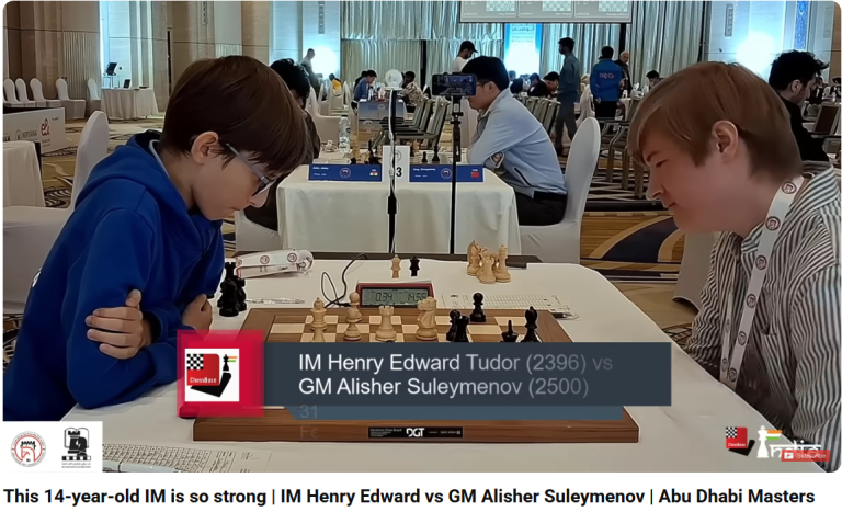 Henry Tudor a încheiat pe locul 3 proba de Blitz U16 la puternicul Festival Internațional de Șah de la Abu Dhabi