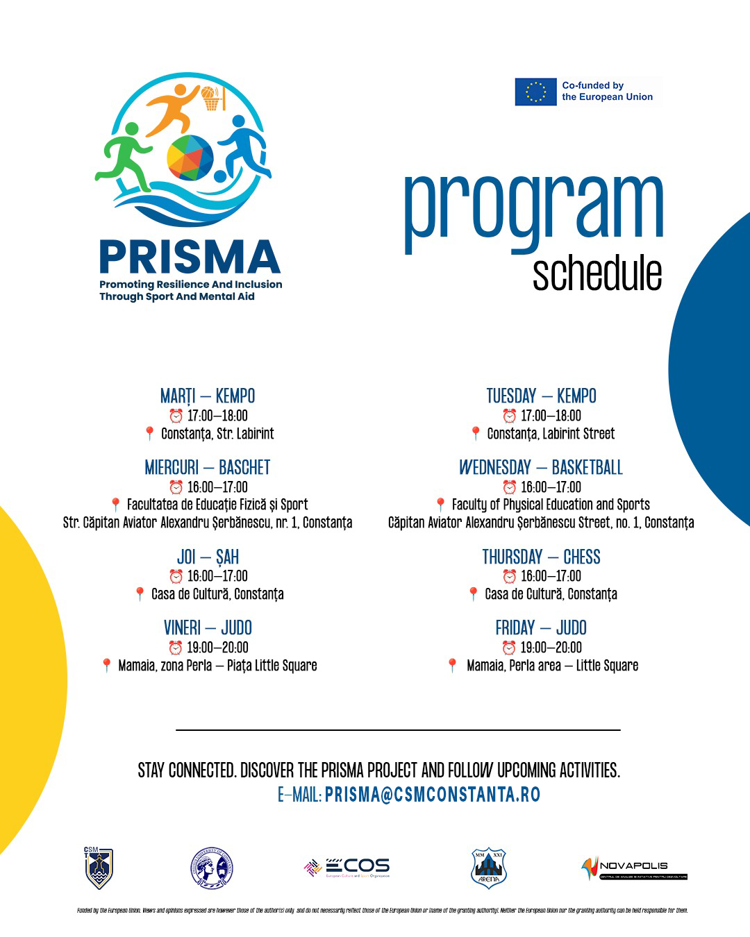 Încep activitățile sportive din cadrul proiectului PRISMA