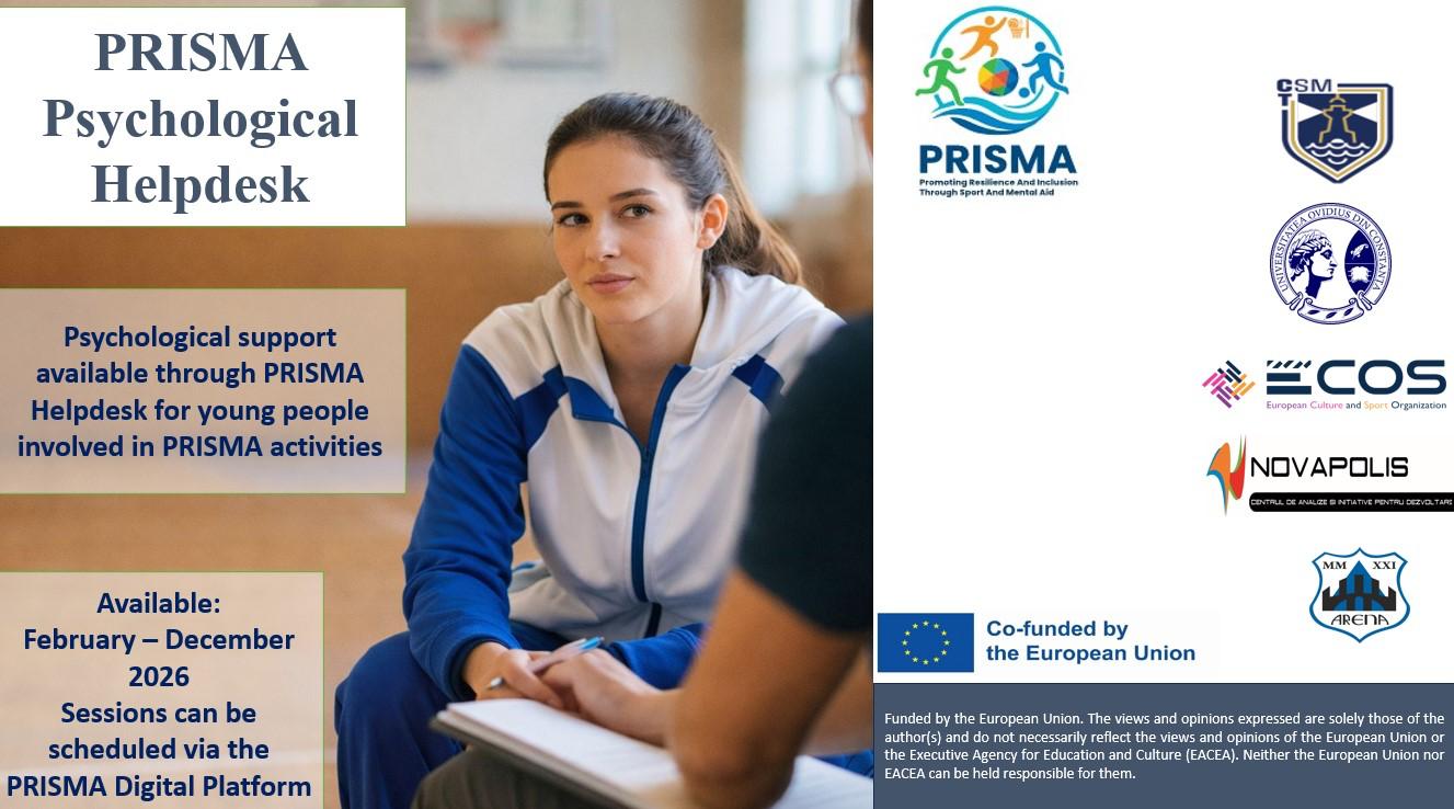 PRISMA Psychological Helpdesk – Suport psihologic pentru tinerii implicați în proiect