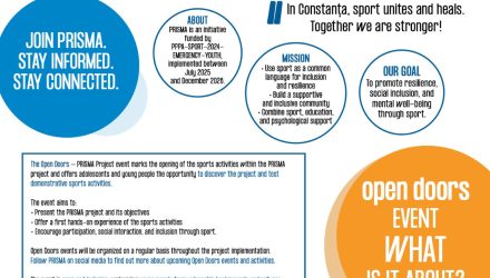 OPEN DOORS – PRISMA PROJECT – „În Constanța, sportul unește și vindecă. Împreună suntem mai puternici.” 🤝