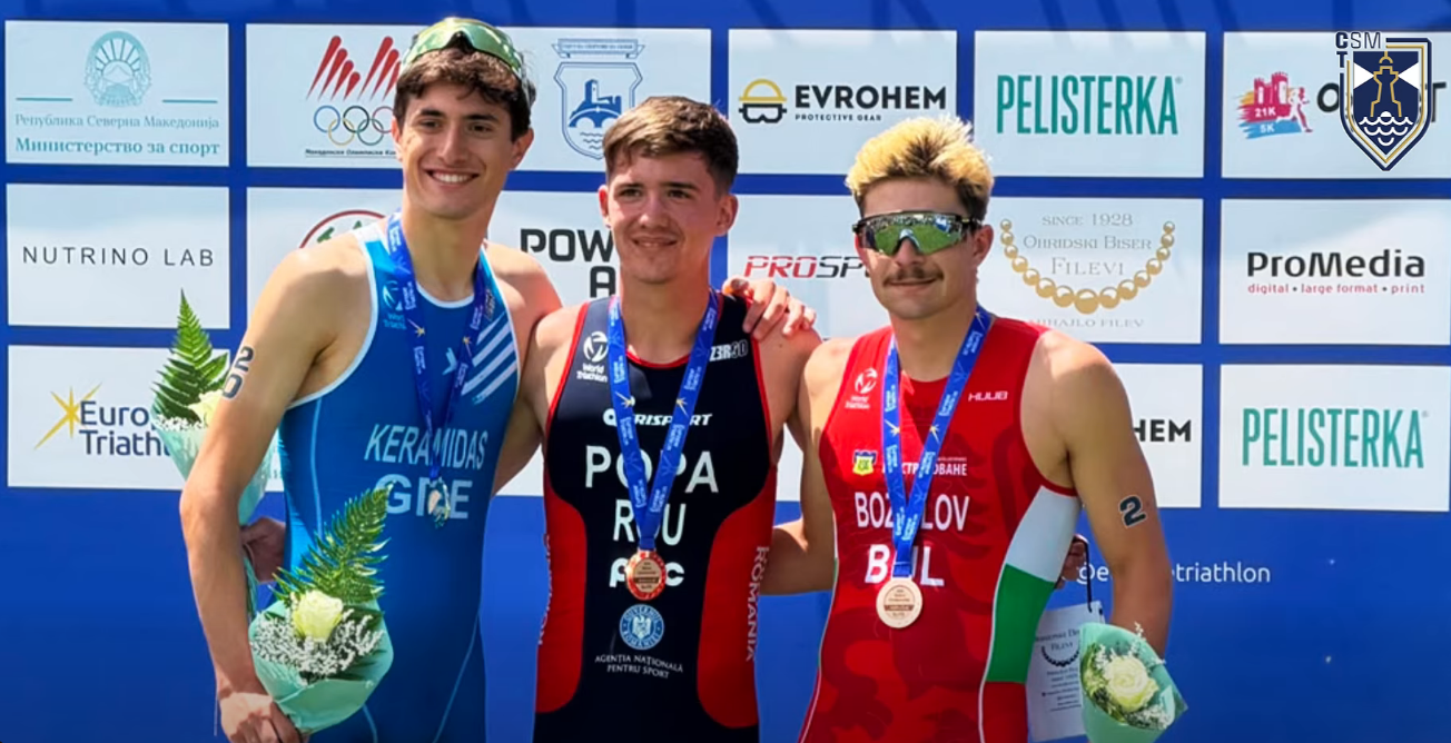 Carol Popa și-a păstrat titlul de campion balcanic la triatlon! Sportivul nostru a triumfat la Ohrid