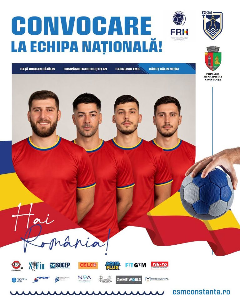 CSM Constanța dă patru jucători echipei naționale! Rață, Cumpănici, Caba și Căbuț fac parte din lotul tricolor pentru meciurile de calificare la EURO 2028