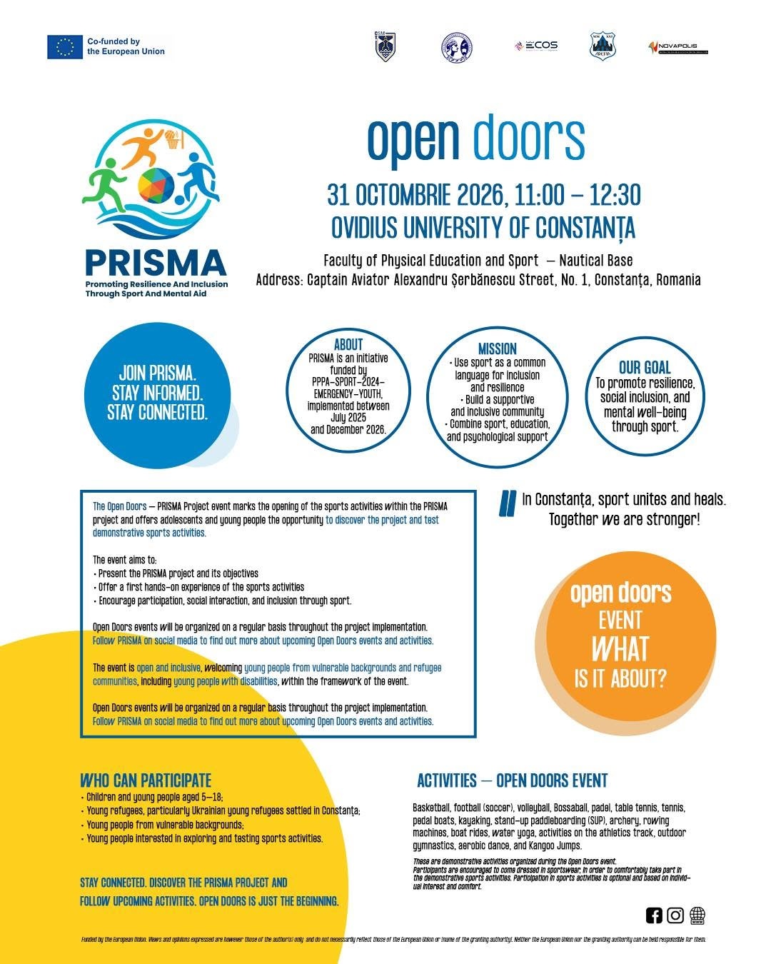 Prisma Open Doors – ediția Octombrie 2026